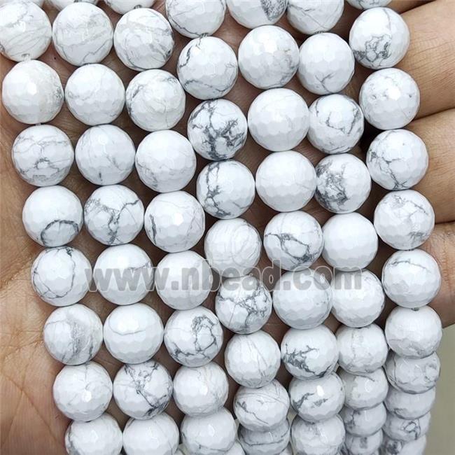 White Howlite Turquoise Beads Faceted Round