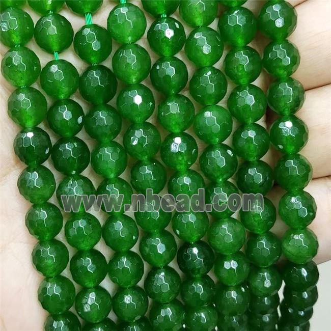 Green Taiwan Jade Beads Faceted Round