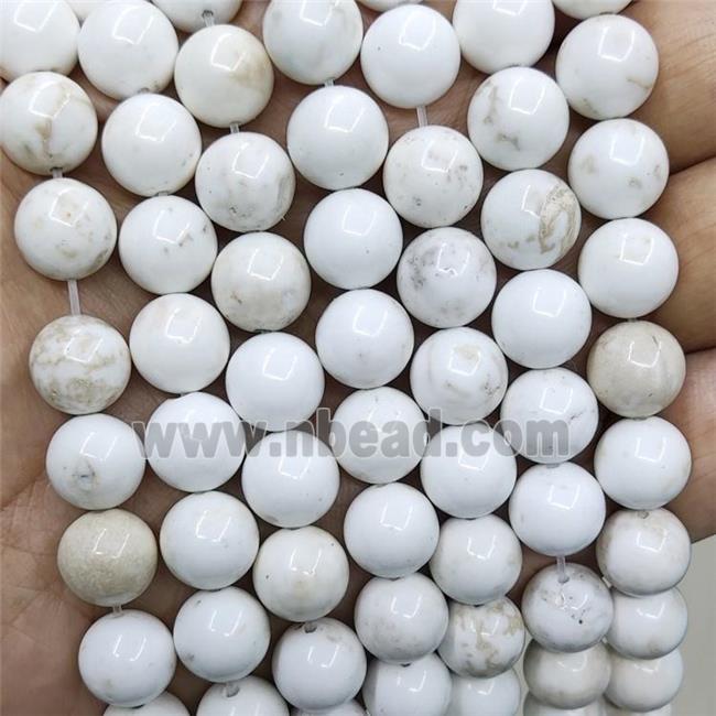 White Magnesite Turquoise Beads smooth Round