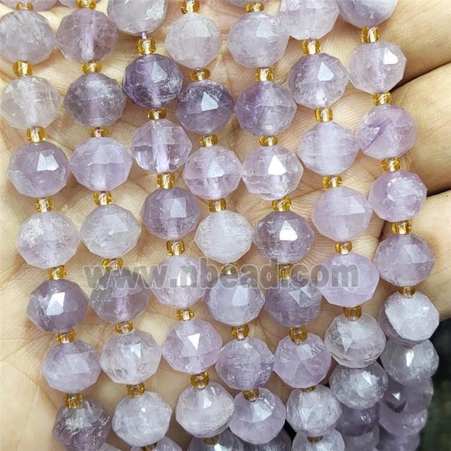 Natural Purple Chalcedony Beads Cut Rondelle