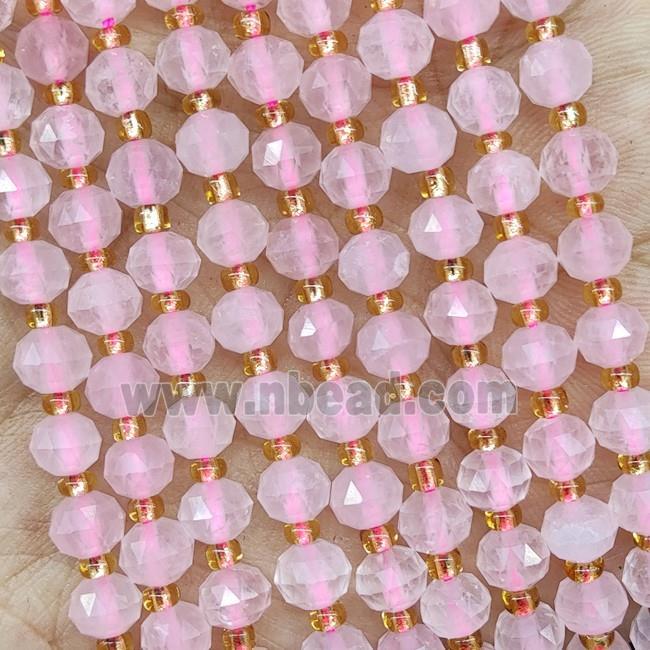 Natural Rose Quartz Beads Pink Cut Rondelle