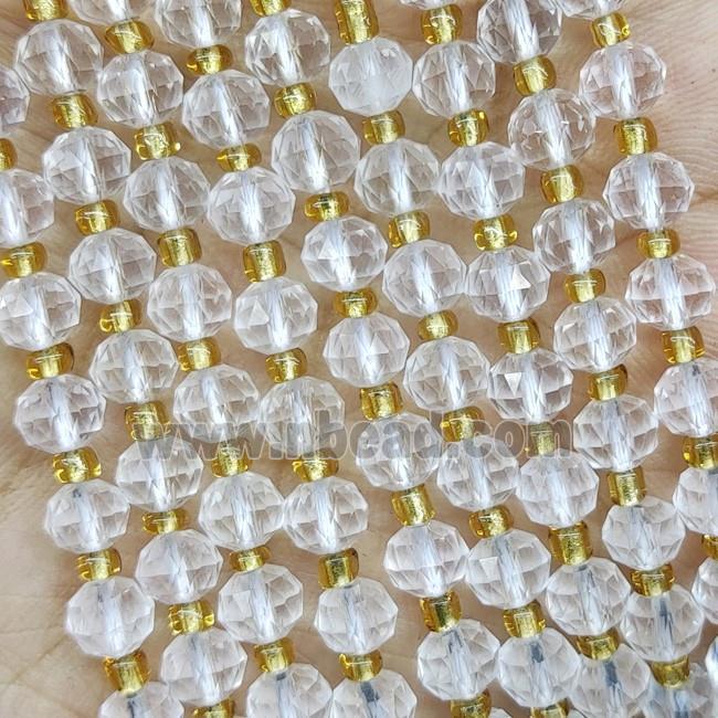 Natural Clear Quartz Beads Cut Rondelle