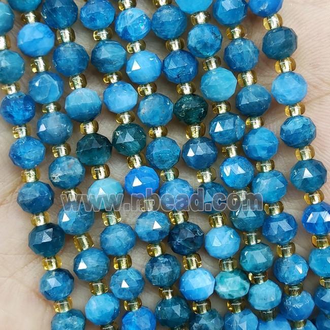 Natural Blue Apatite Beads Cut Rondelle