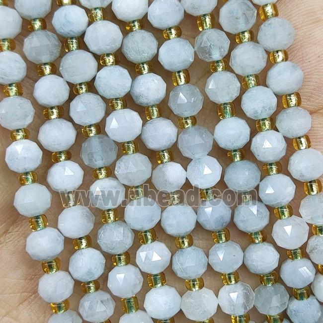 Natural Aquamarine Beads Blue Cut Rondelle