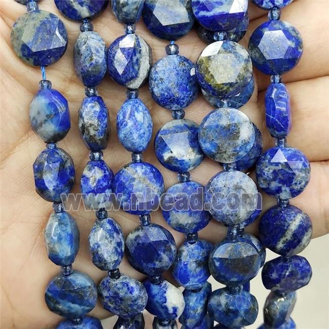 Natural Lapis Lazuli Beads Blue Faceted Circle