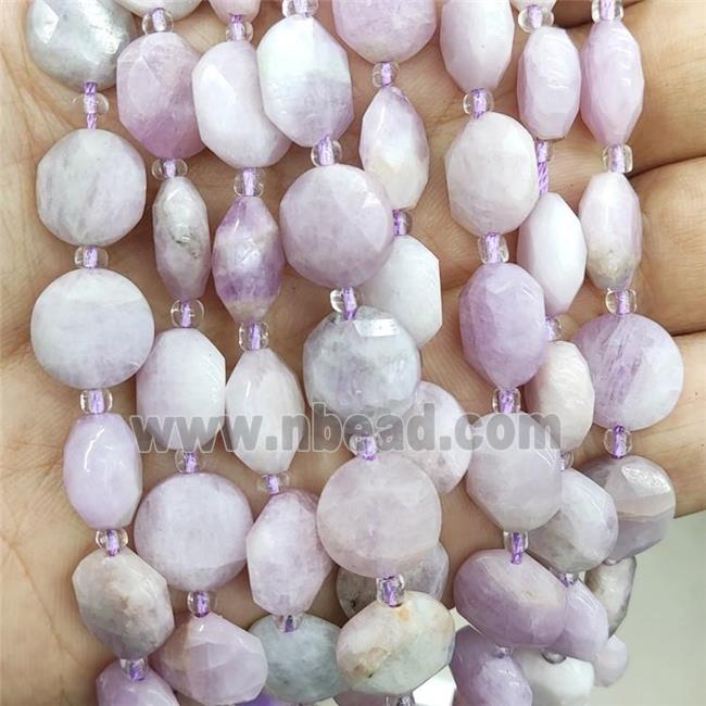 Natural Kunzite Beads Lavender Faceted Circle
