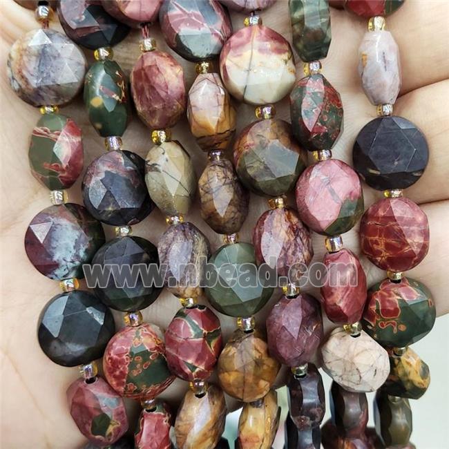 Natural Picasso Creek Jasper Beads Faceted Circle