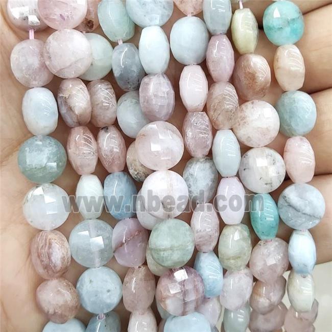 Natural Morganite Beads Multicolor Faceted Circle