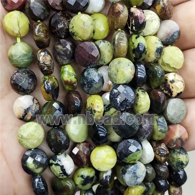 Natural Chrysotine Beads Olive Faceted Circle