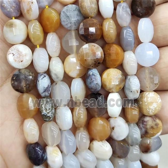 Natural Opal Jasper Beads Multicolor Faceted Circle