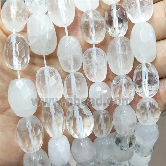 Natural Clear Quartz Nugget Beads Freeform Faceted