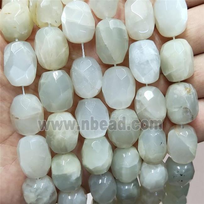 Natural Gray Moonstone Nugget Beads Freeform Faceted
