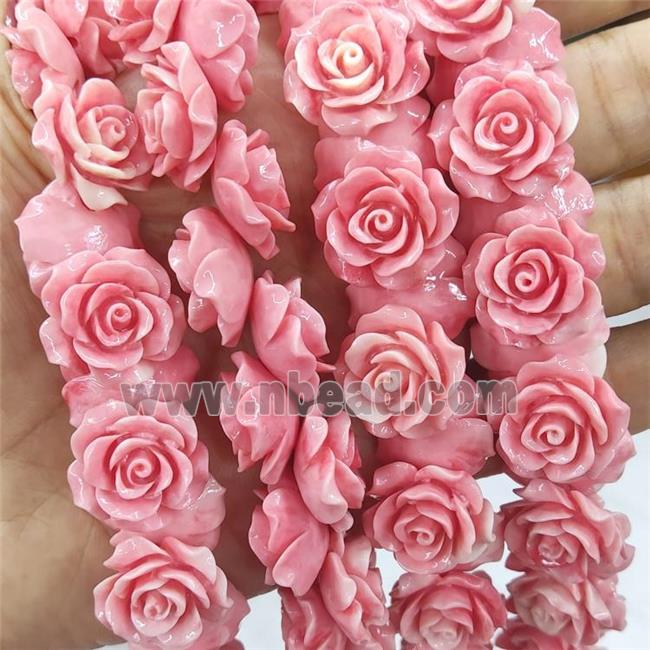 Pink Resin Flower Beads