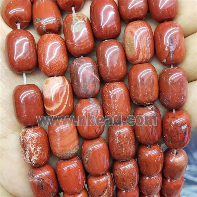 Natural Red Jasper Barrel Beads