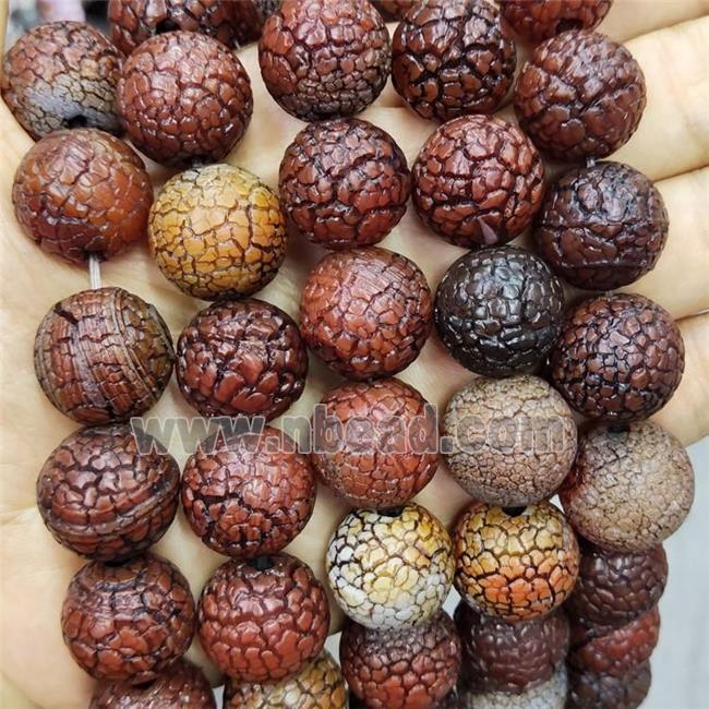 Crackle Agate Beads Snakeskin Round Red