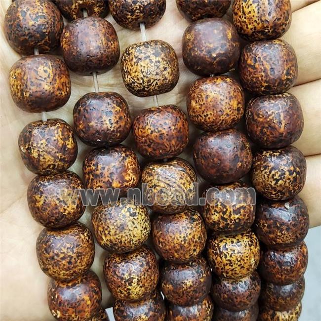 Natural Agate Barrel Beads Oakskin Brown Dye