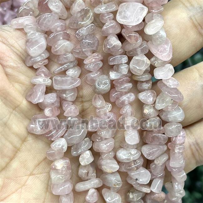 Natural Madagascar Rose Quartz Beads Chip Freeform