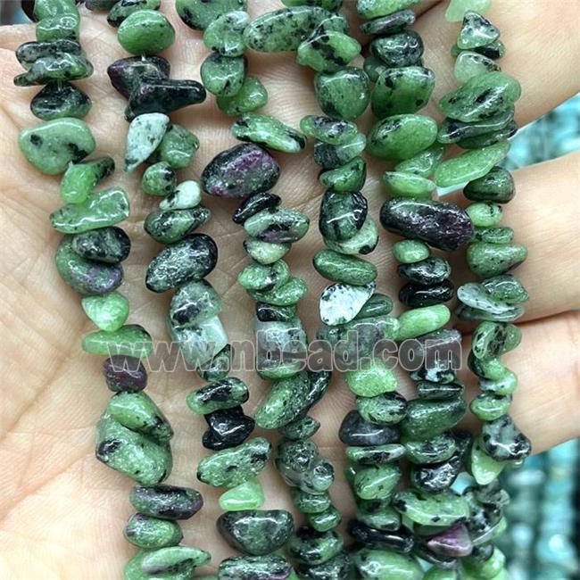 Ruby Zoisite Chips Beads Freeform