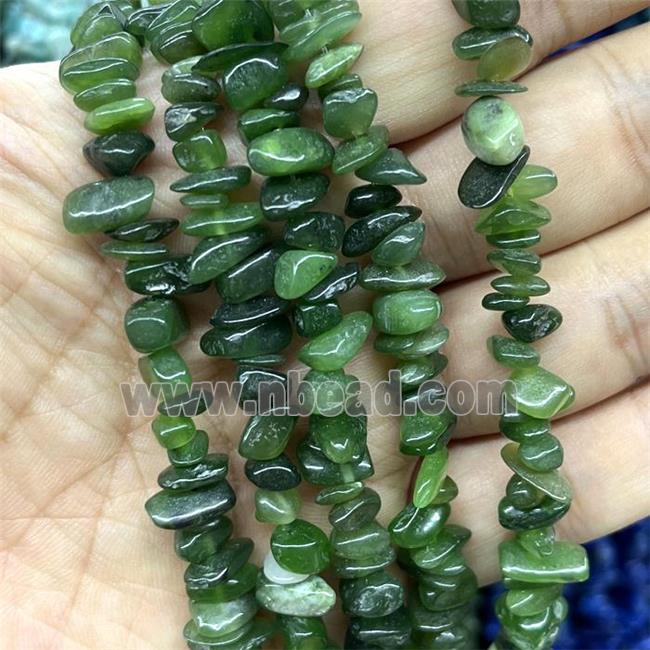 Green Jadeite Chip Beads Freeform