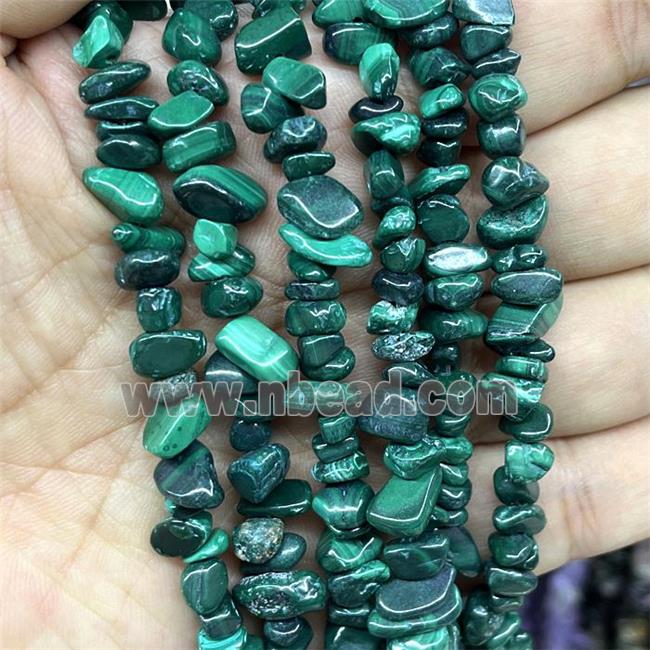 Natural Malachite Chip Beads Green Treated Freeform
