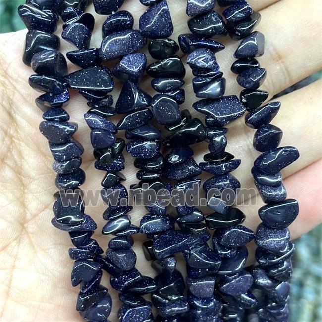 Blue Sandstone Chips Beads Freeform