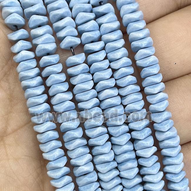 Blue Oxidative Agate Heishi Spacer Beads Faceted