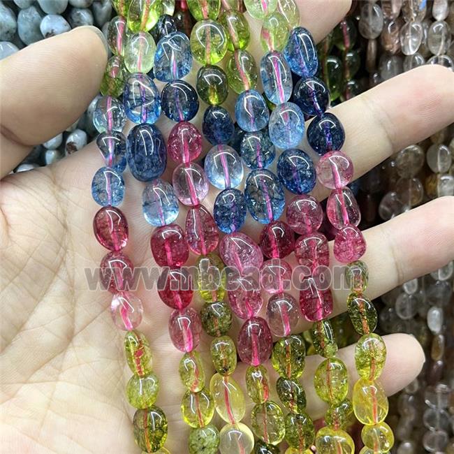 Crystal Glass Chips Beads Mixed Color Dye Freeform