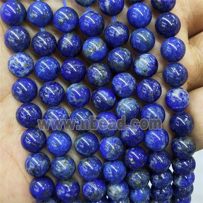 Natural Blue Lapis Lazuli Beads Smooth Round