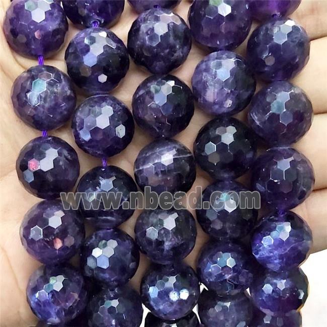Natural Amethyst Beads DeepPurple Faceted Round