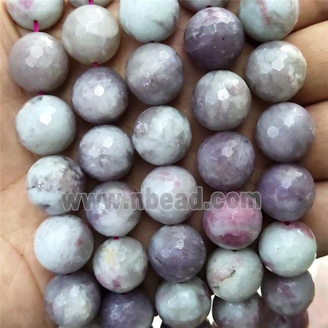 Natural Plum Blossom Tourmaline Beads Faceted Round