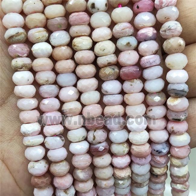 Natural Pink Opal Beads Faceted Rondelle