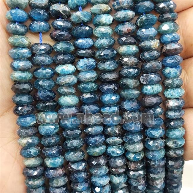 Natural Blue Apatite Beads Faceted Rondelle