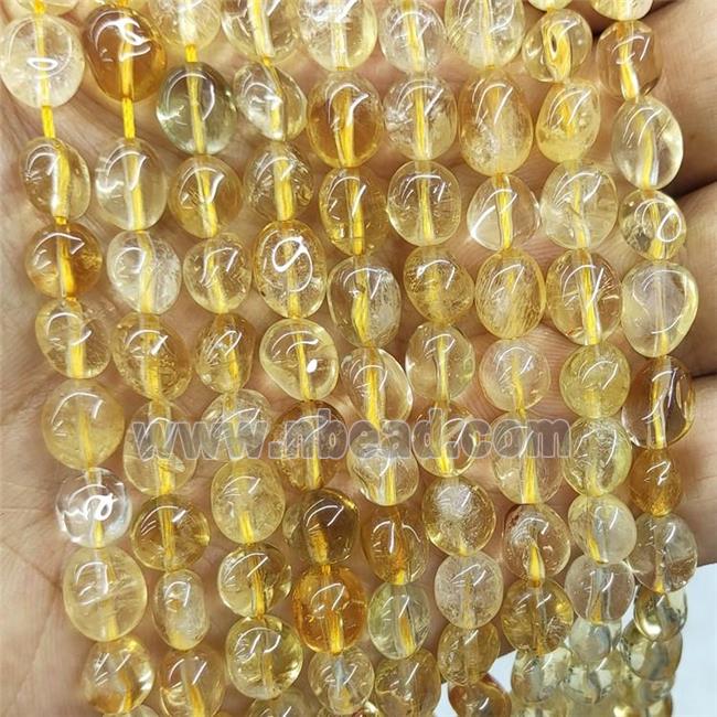 Natural Citrine Beads Yellow Freeform