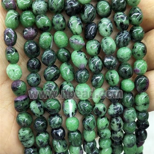 Natural Ruby Zoisite Chip Beads Green
