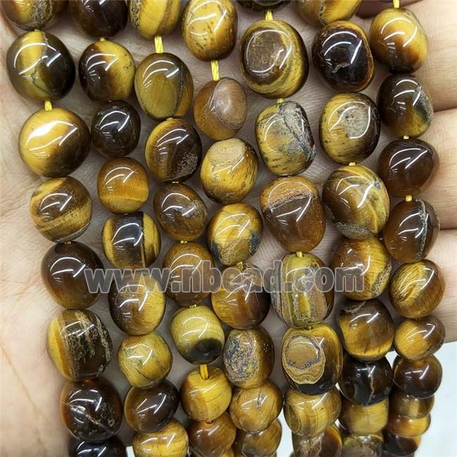 Natural Tiger Eye Stone Chips Beads Polished Freeform