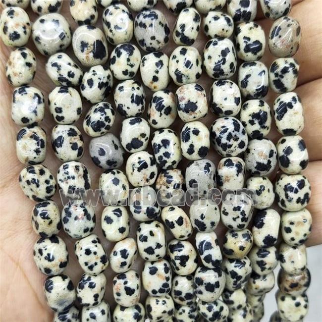 Natural Black Dalmatian Jasper Chips Beads Spot Freeform Polished