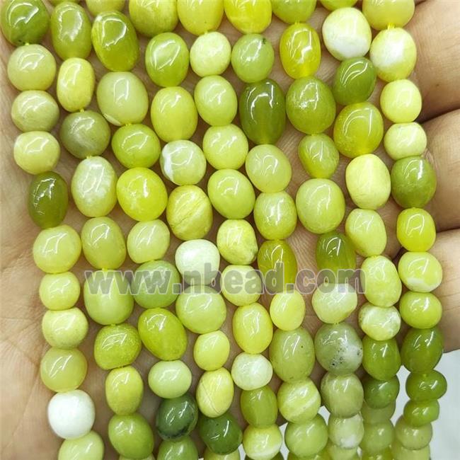 Natural Lemon Jade Chip Beads Olive Freeform