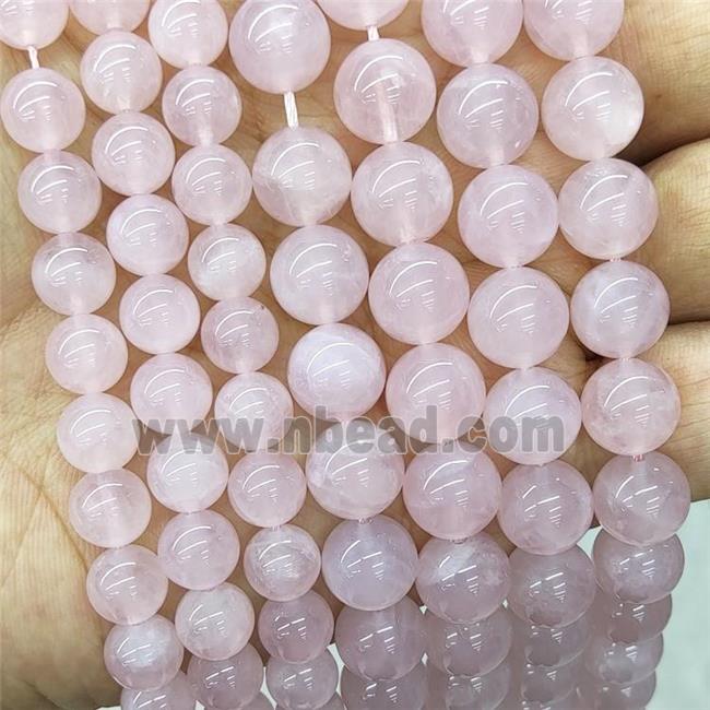 Natural Pink Rose Quartz Beads Smooth Round