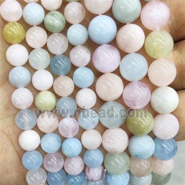Round Morganite Beads Smooth Multicolor