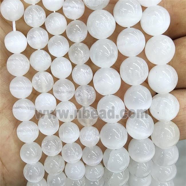 Natural White Moonstone Beads Smooth Round