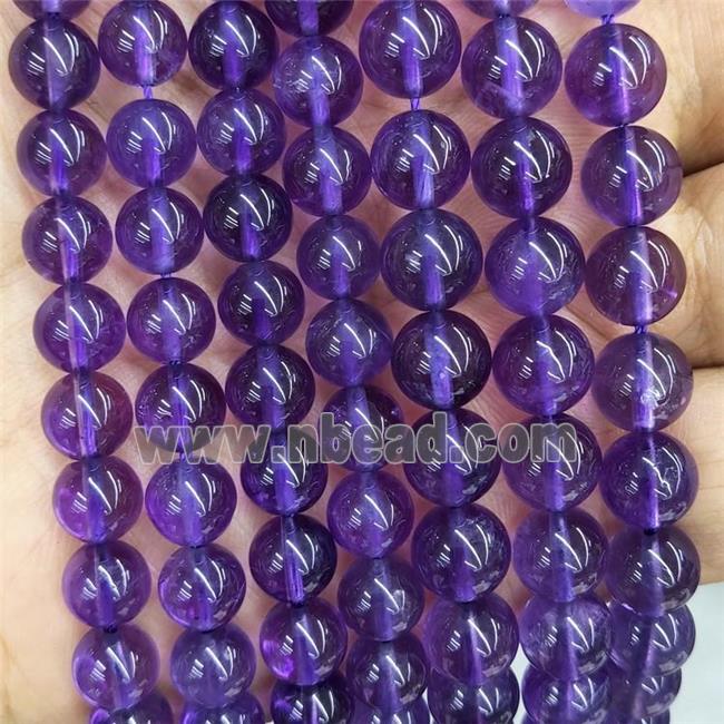 Natural Amethyst Beads Purple Smooth Round AA-Grade