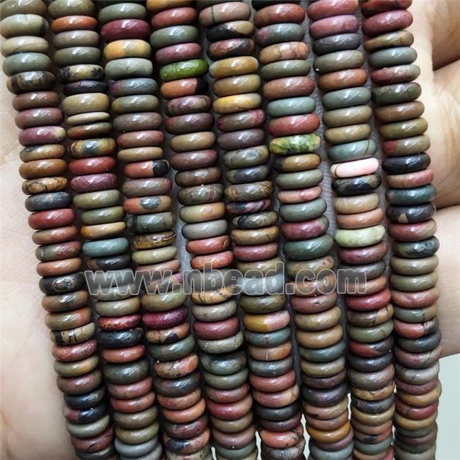 Natural Picasso Creek Jasper Heishi Beads Multicolor