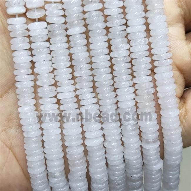 Natural White Quartzite Jade Heishi Beads