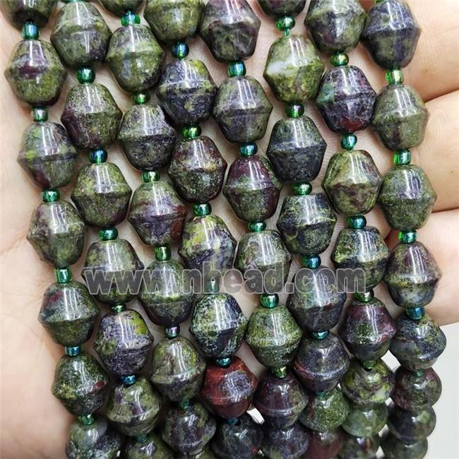Natural Dragon Bloodstone Beads Bicone