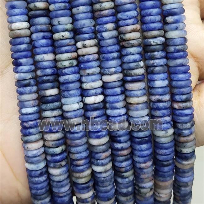 Natural Blue Sodalite Heishi Beads Matte