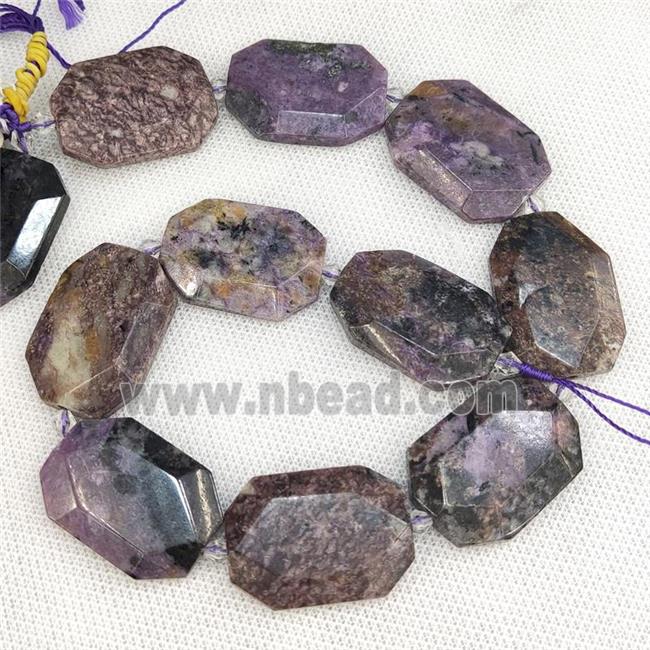 Natural Purple Charoite Slice Beads