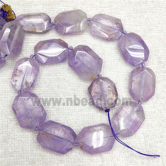 Natural Purple Amethyst Beads Faceted Rectangle