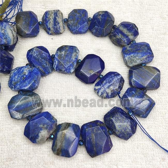 Natural Blue Lapis Lazuli Beads Faceted Rectangle
