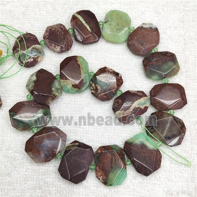 Natural Australian Chrysoprase Beads Faceted Rectangle B-Grade