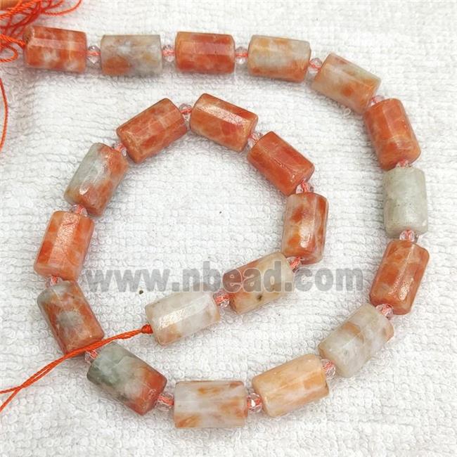 Natural Orange Calcite Column Beads